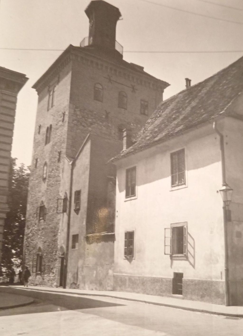 Gornji grad. Kula Lotrščak 1960. godine